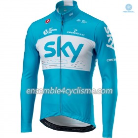 Tenue Maillot M/L + Collant à Bretelles 2018 Team Sky Hiver Thermal Fleece N002